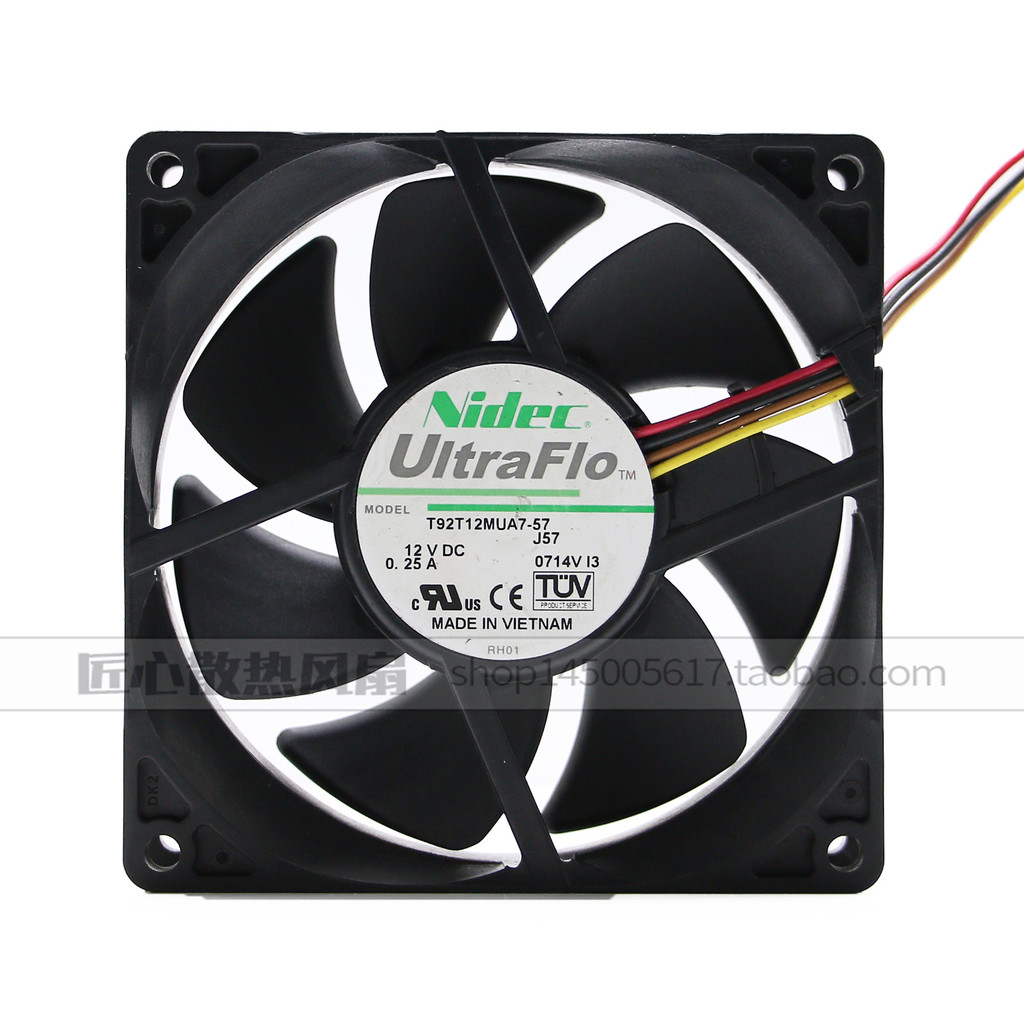 ญี่ปุ่น Denko T92T12MUA7-57 9025 12V 0.25A 9 ซม.PWM พัดลมควบคุมความเร็ว