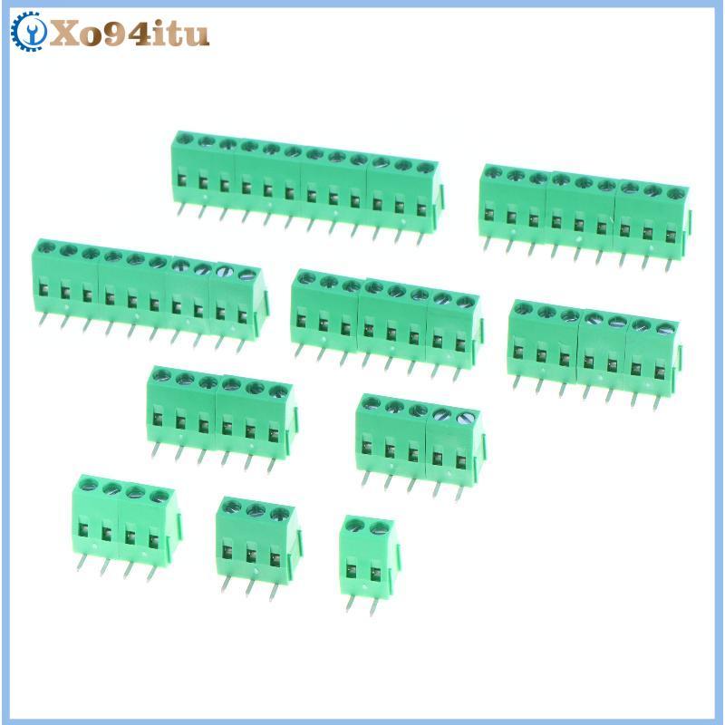 XOITU 5.0 มม.Pitch มุมขวาสกรู Terminal Blos DG128R WJ128R 2-12P Universal PCB Mount Connectors สําหร