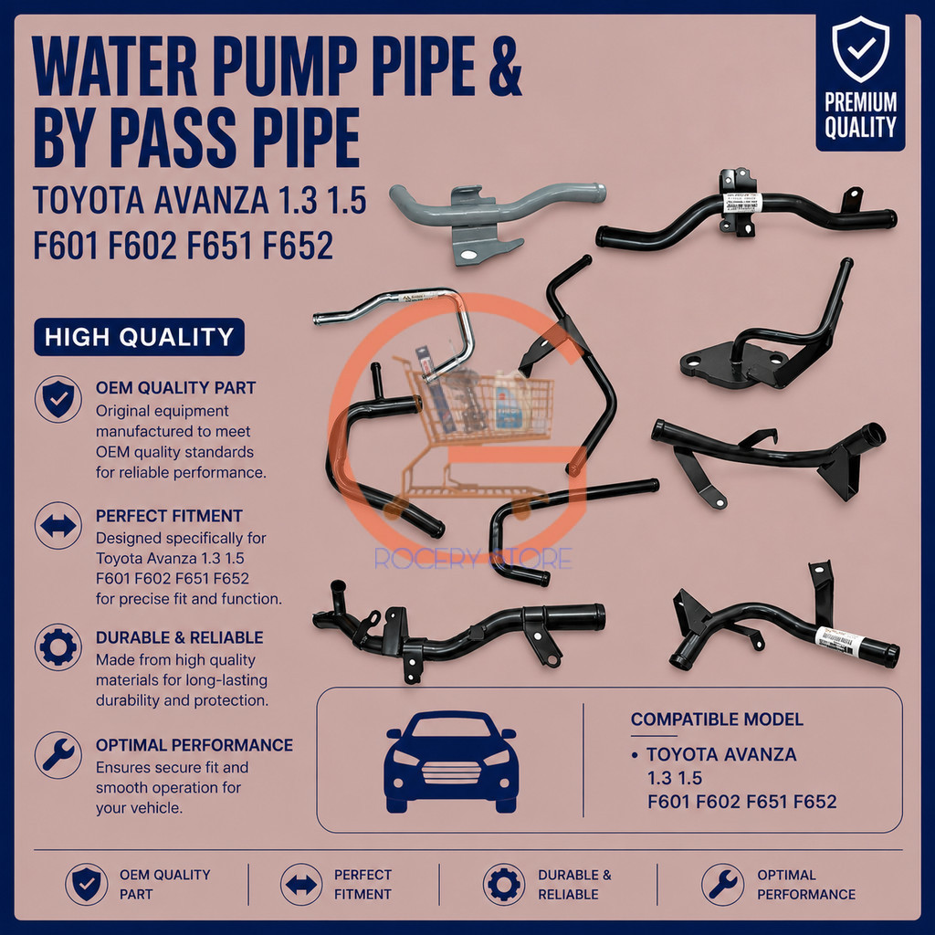 ท่อปั๊มน้ํา & By Pass Pipe Toyota Avanza 1.3 1.5 F601 F602 F651 F652
