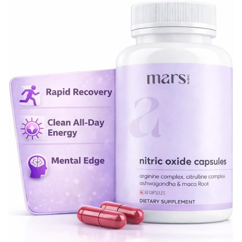 MarsNitricOxideCapswithL-Arginine&L-Citrulline,PreWorkoutNitricOxideforMen,Flow&CirculationSupport,6