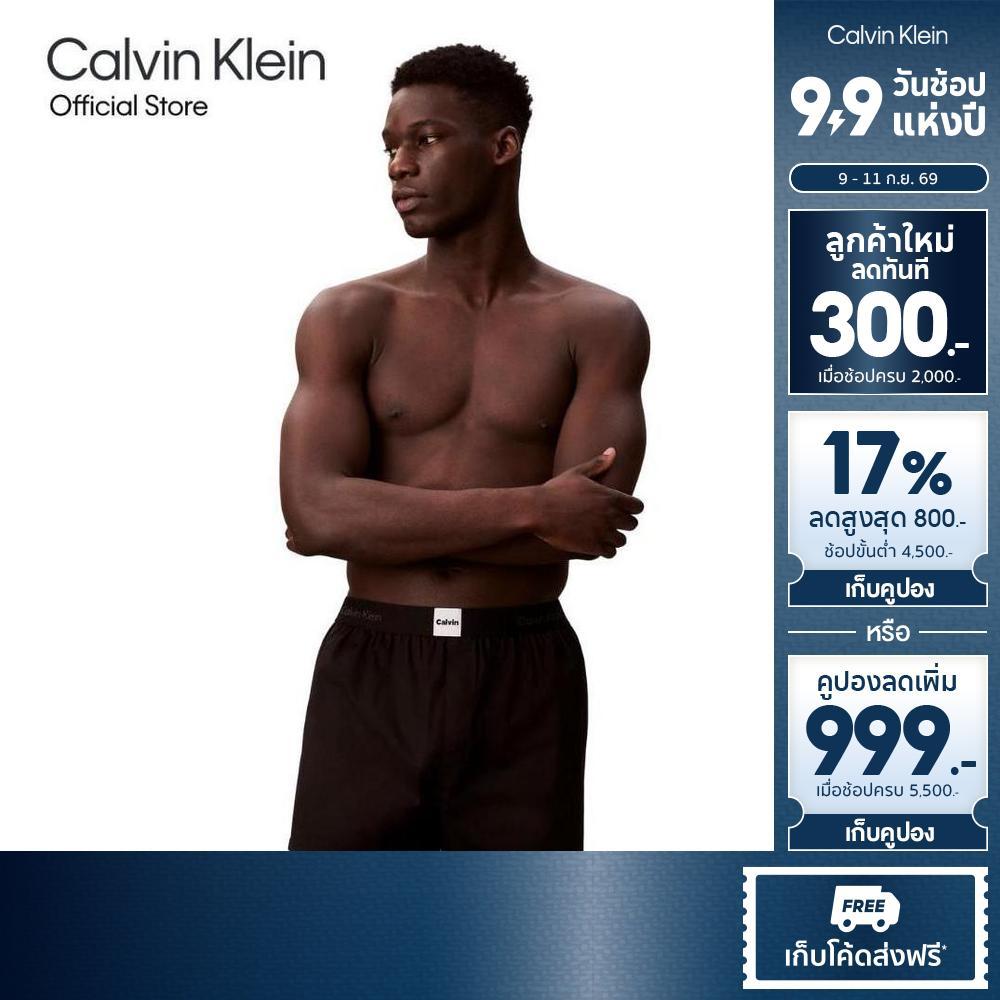 CALVIN KLEIN กางเกงบ๊อกเซอร์ผู้ชาย Icon Logo Graphic ทรง Slim Fit Boxer รุ่น NB4442 UB1 - สีดำ