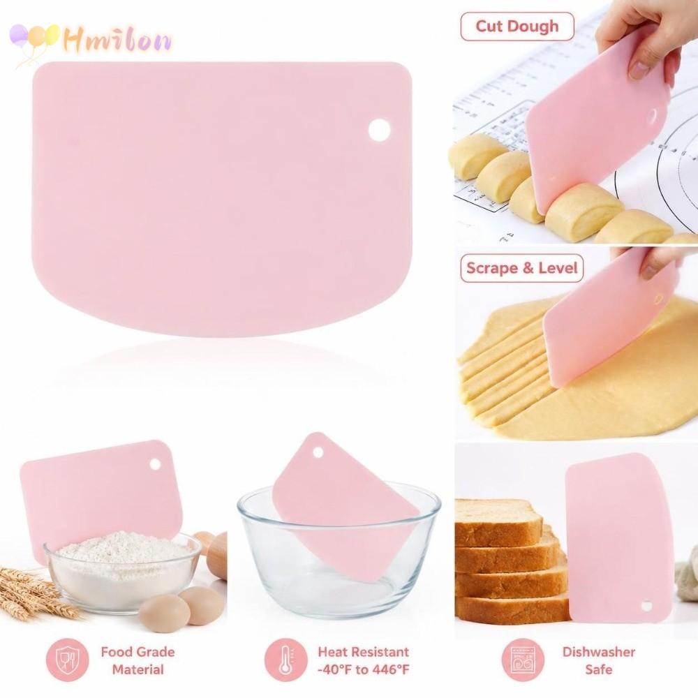 HMILON Pastry Scraper, DIY Plastic Dough Scraper, Smooth Dough Cutting ทําความสะอาดง่ายเค้กครีม Scra