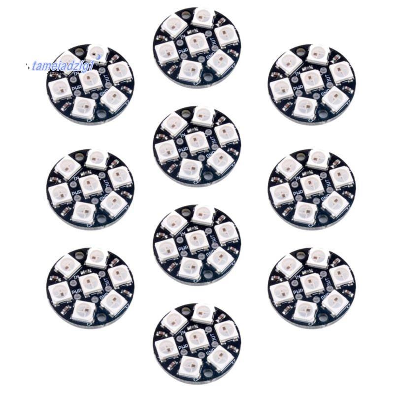 10 ชิ้น WS2812B 5050 RGB LED แหวนโคมไฟสําหรับ