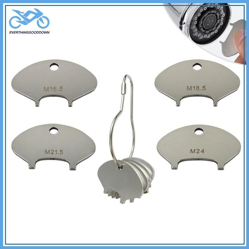 EVER ก๊อกน้ํา Aerator Removal Key 4 ชิ้น M16.5 M18.5 M21.5 M24 ประแจสําหรับ Home ประปาซ่อมเครื่องมือ