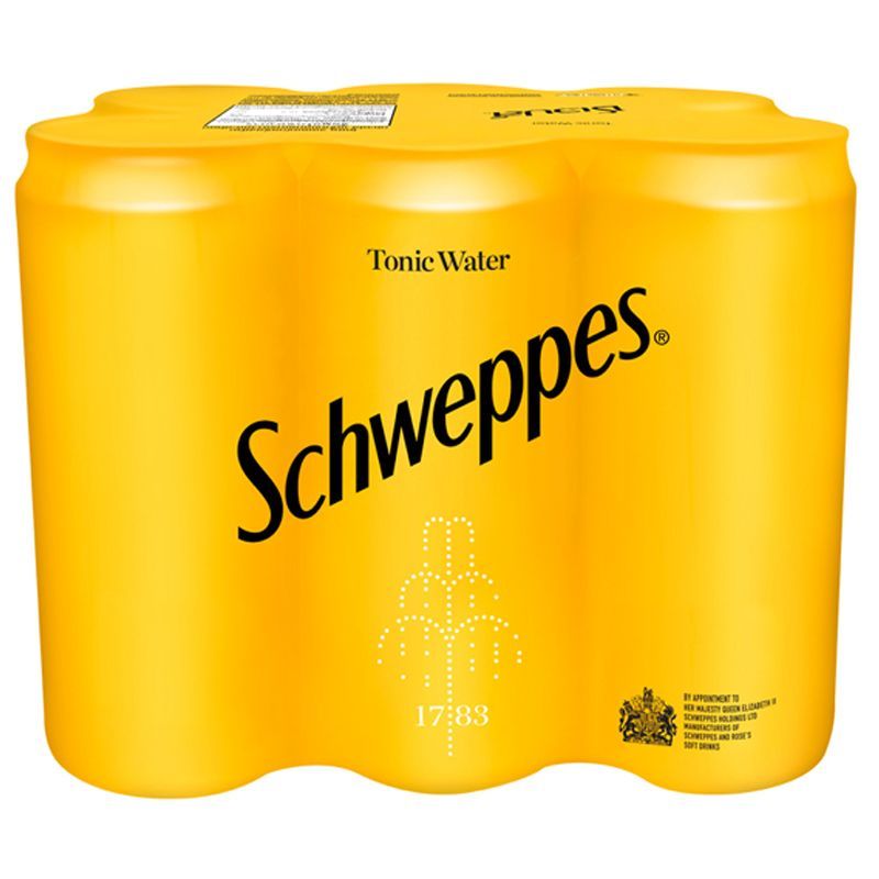 ชเวปส์น้ำโทนิค 330ซีซี แพค 6 Schweppes Tonic Water 330cc Pack 6