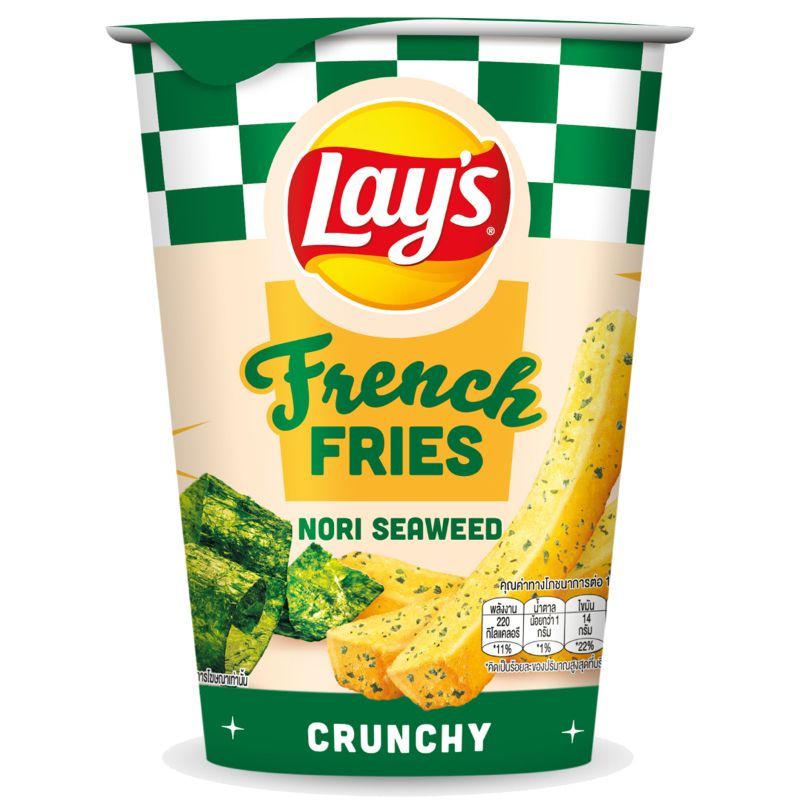 เลย์เฟรนช์ฟรายส์รสโนริสาหร่าย 40กรัม Lays French Fries Seaweed 40g.