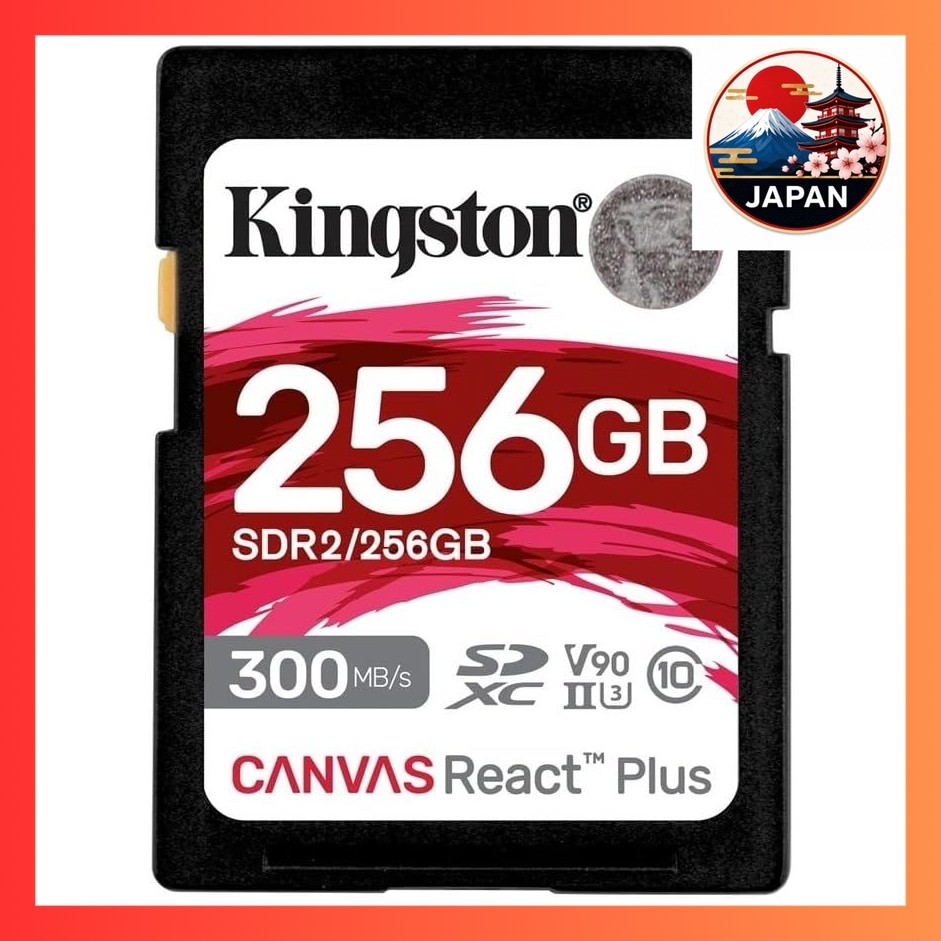 [Directly from Japan]Kingston SDXC Card 256GB, up to 300MB/s, UHS-II V90, 4K/8K Canvas React Plus, S