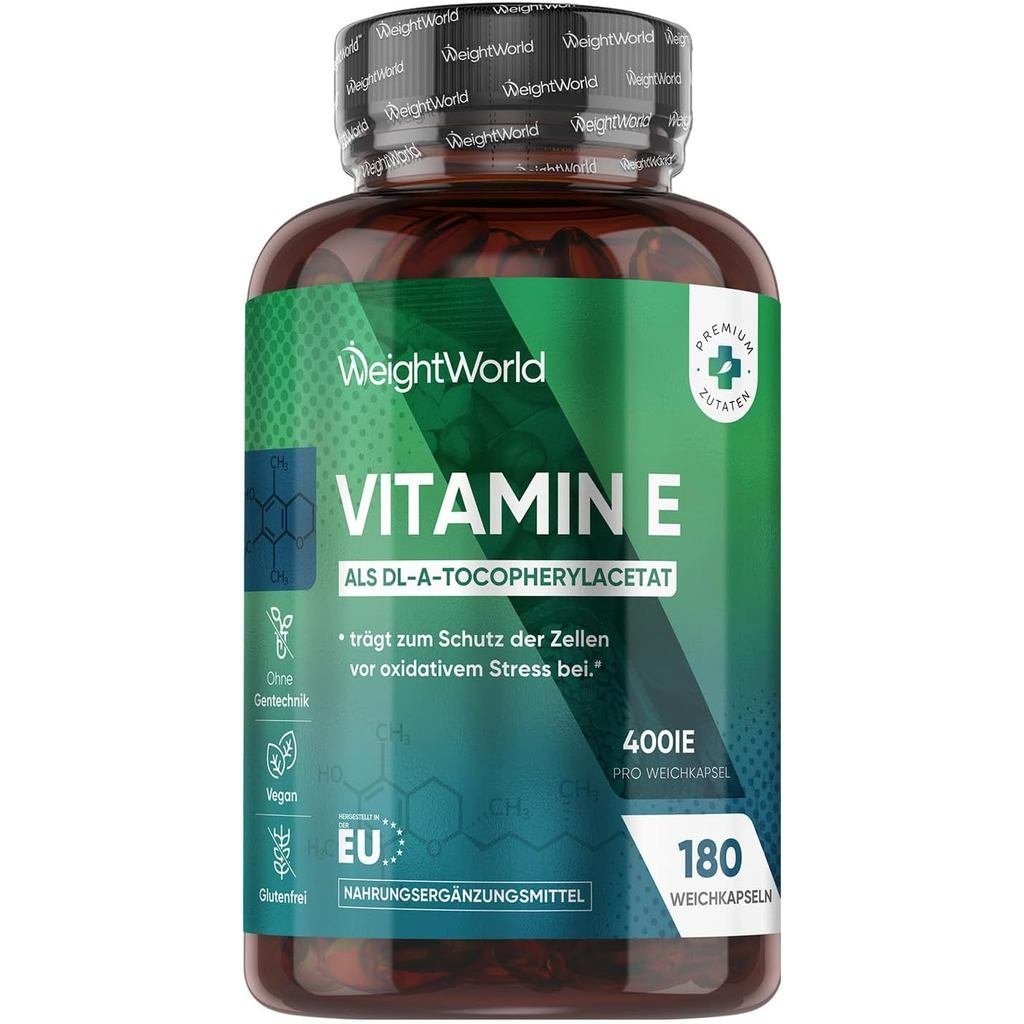 WeightWorld Vitamin E Soft Capsules 400 IU - 180 ซอฟท์เจลมังสวิรัติ - Vit E Oil