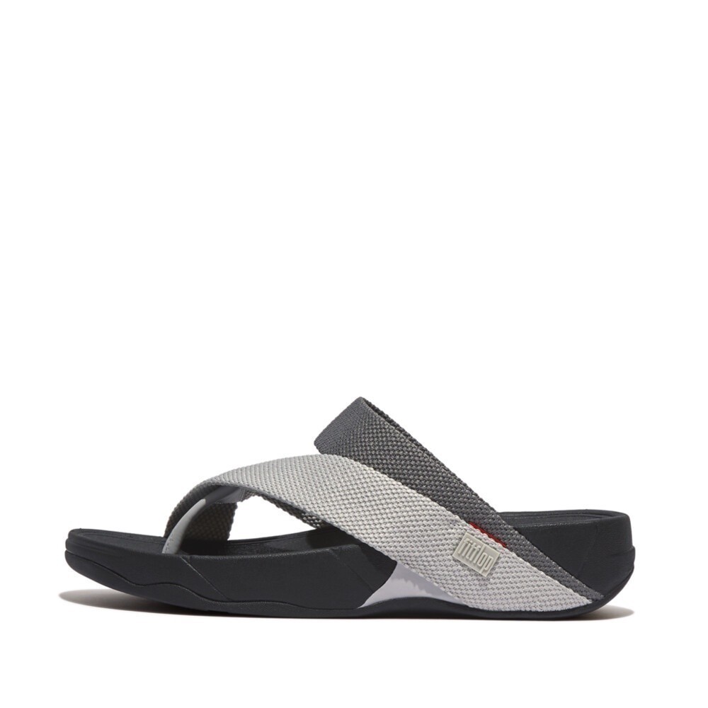 FITFLOP شبشب إصبع رجالي منسوج — رمادي