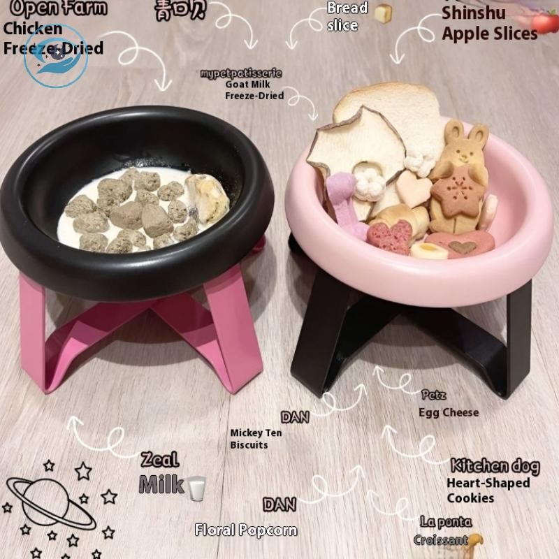 [Smw] ใหม่ป้องกันกระดูกสันหลังชามสัตว์เลี้ยงเท้าสูงป้องกันคอชามแมวพร้อมขาตั้งชามอาหารสัตว์เลี้ยงอุปก