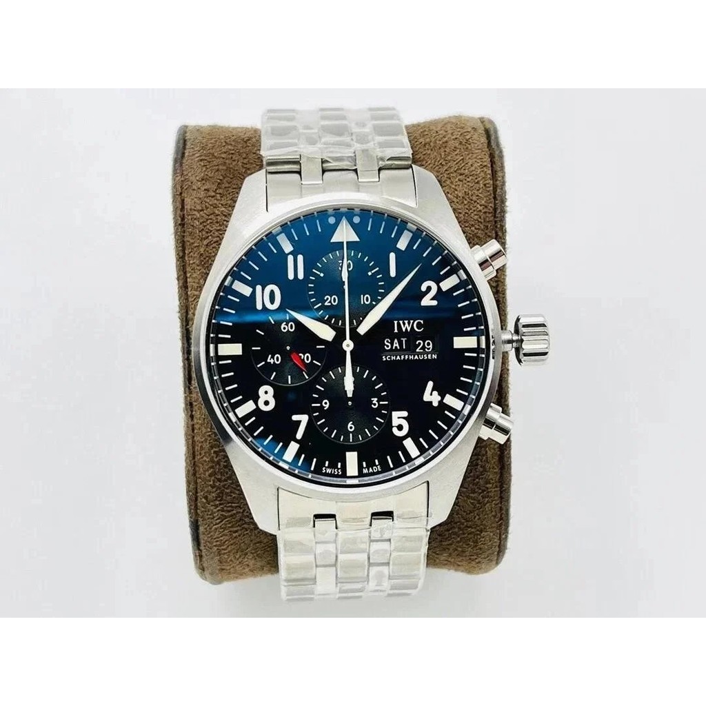 ZF ผลิตยี่ห้อใหม่ V2 รุ่น IWC3777 Pilot Chronograph Series นาฬิกาข้อมือนาฬิกาขนาด 43MMX15MM ฟังก์ชั่