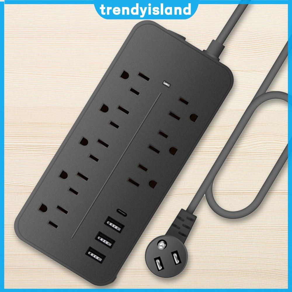 Multi Plug Socket 6/8 AC Outlets Power Multi Tap 10A 110V 220V ชาร์จซ็อกเก็ตไฟฟ้า 3 USB 1 Type-C สมา