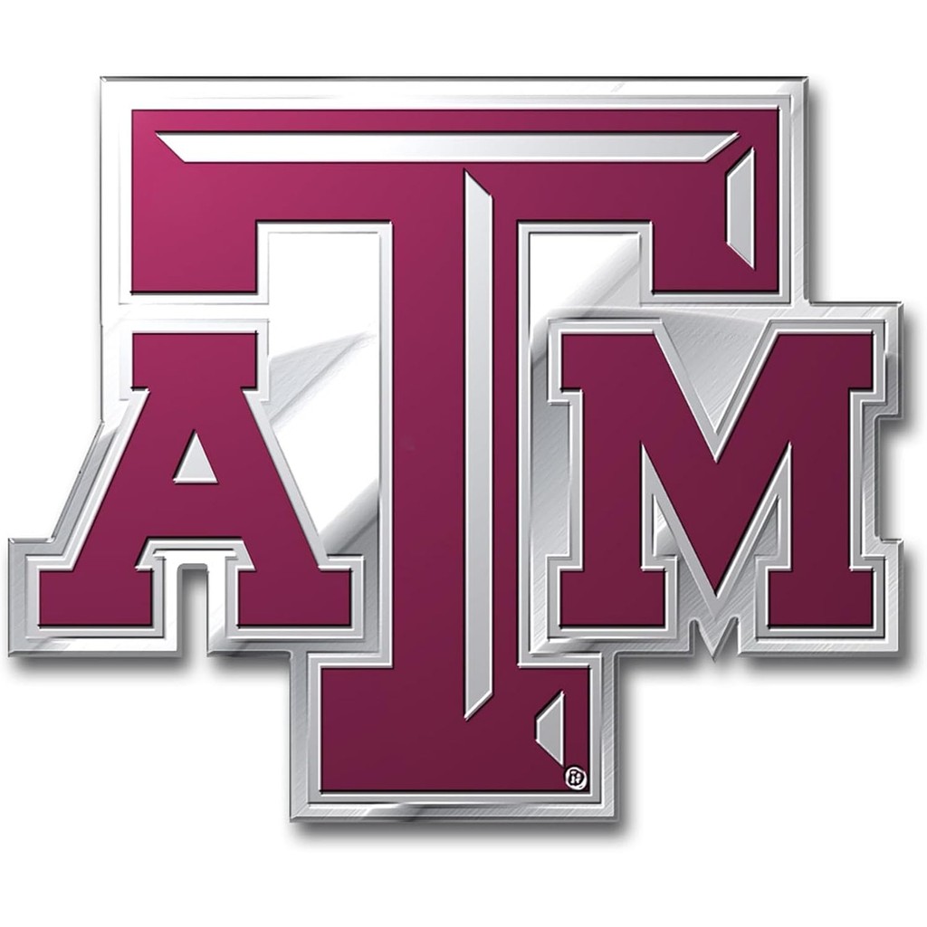FANMATS 60561 Texas A&M Aggies Heavy Duty อลูมิเนียมนูนสี Emblem, Auto Emblem Decal