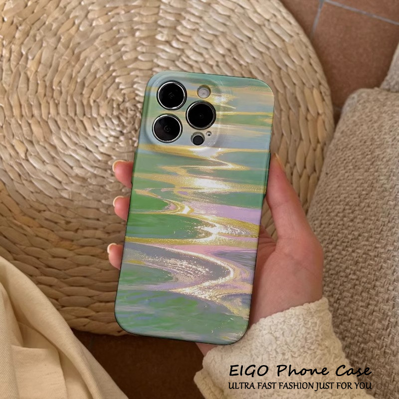 Dreamy Green Water Ripple Case iPhone 17 สําหรับ iPhone 16 15 14 13 12 11 Plus Pro Max X XR XS SE 7 