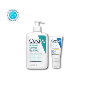 เซตสูุ้สุดคุ้ม CeraVe Blemish Cleanser 473ml + Facial AM SPF 50 คลีนเซอร์สู้สิว เเละมอยซ์กันเเดด