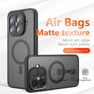 สําหรับ Xiaomi 15T Pro 15T กรณี ELVEV กันกระแทก Matte PC + TPU ป้องกันลายนิ้วมือโปร่งแสงฝาครอบดูด
