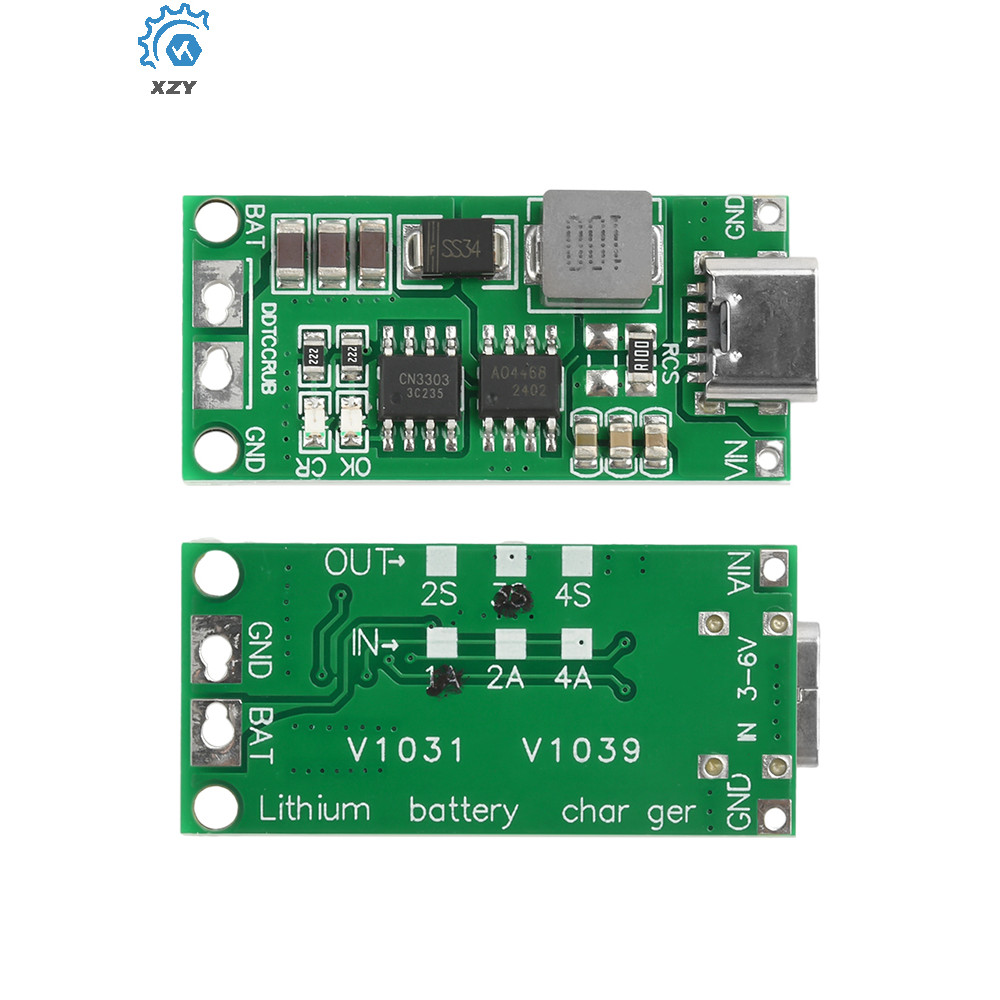 DC3-6V 2S/3S/4S 1A-4A Booster Module Lithium Polymer Battery Charger Module Type C