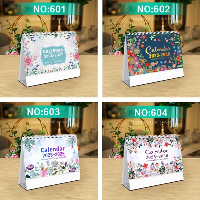 Amoy ปฏิทินตั้งโต๊ะ 2025-2026 ปฏิทินตั้งโต๊ะสํานักงาน Planner ตั้งแต่ 01 2025 ถึง 06 2026 Stand Up ป