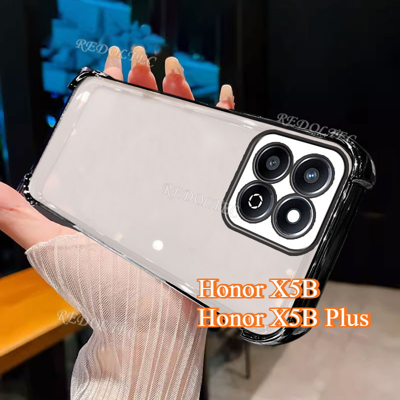 เคส Honor X5B X5BPlus ดีไซน์ใหม่สี่มุมกันกระแทกปลอกใส Honor X5B Plus ฝาหลังโทรศัพท์แบบนุ่มบางพิเศษ