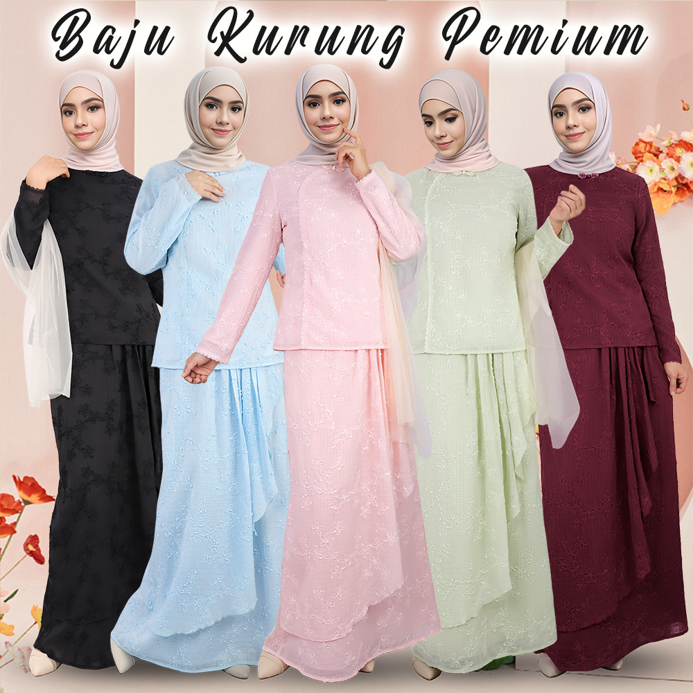 BAJU KURUNG ไร้เหล็ก KURUNG KAIN CREPE PLAN CEY KURUNG MODEN IRONLESS Baju Raya 2025