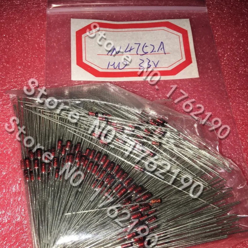 250 ชิ้น/ล็อต 1N4752A 1W หัวควบคุมหลอดไดโอด 33V DO-41 หลอดแก้ว