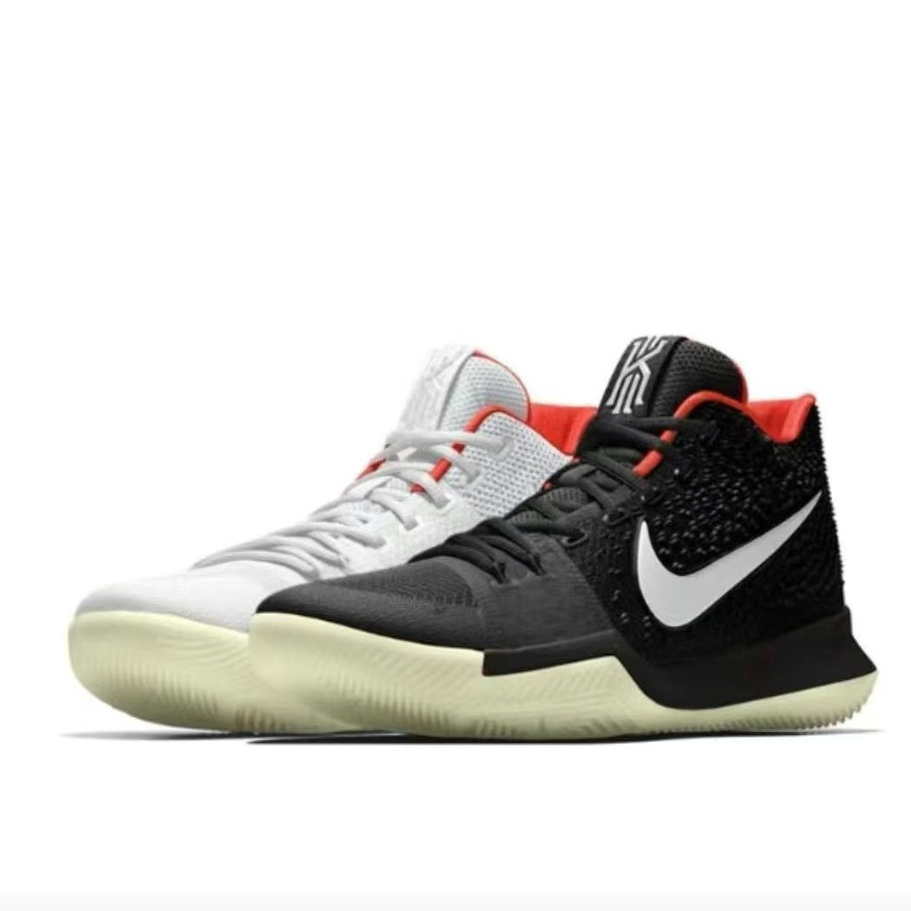 ใหม่ Pure Original Irving 3rd Generation สีดําสีขาวเป็ดแมนดารินรองเท้าบาสเก็ตบอล Kyrie 3 Elite เกมสว