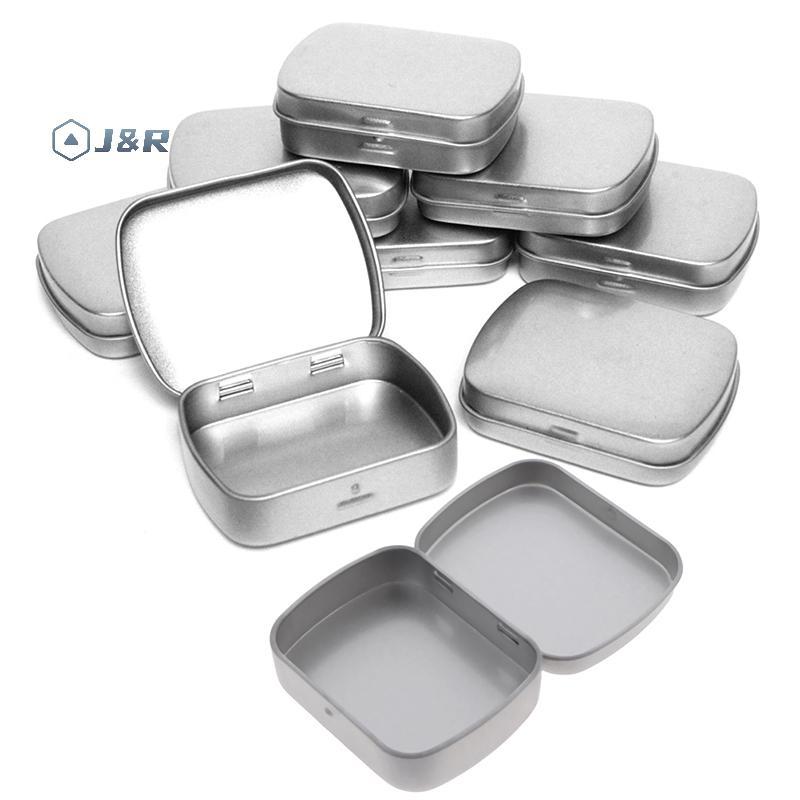 J&R> บานพับขนาดเล็กโลหะดีบุกลิปบาล์มครีมขี้ผึ้งเคราขนมเครื่องสําอางยา 6x4.6x1.5