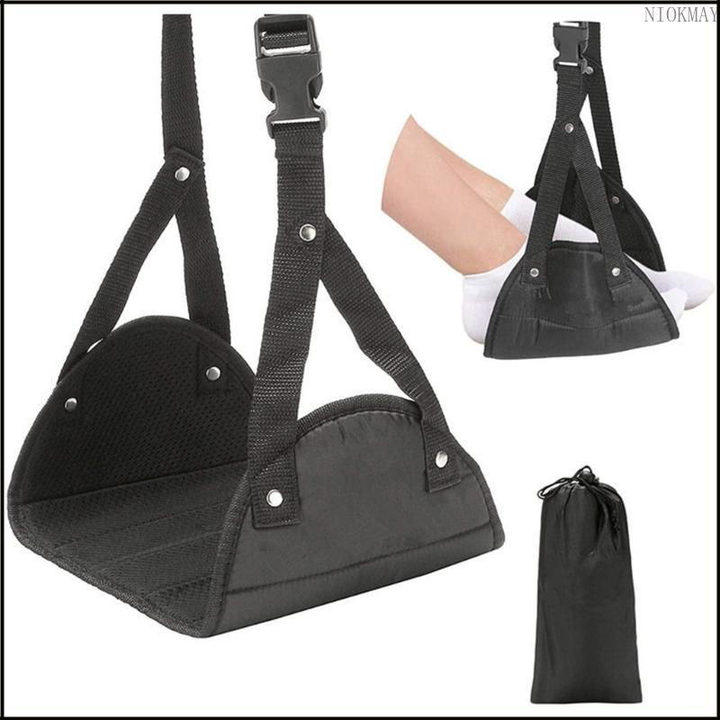 NIOK Portable Plane Footrest Adjustable Leg Rest Plane Carry On Foot Rest