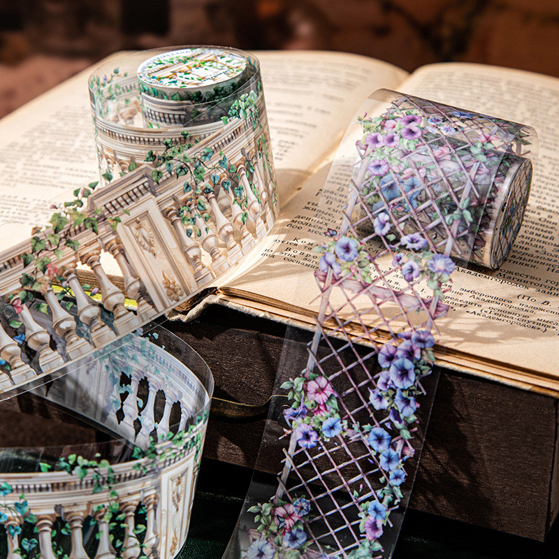 Journamm 50 มม.* 2 เมตรดอกไม้รั้วเทปสติกเกอร์ตกแต่ง Junk Journal DIY Scrapbooking โรงเรียนอุปกรณ์ Collage เครื่องเขียนเทป