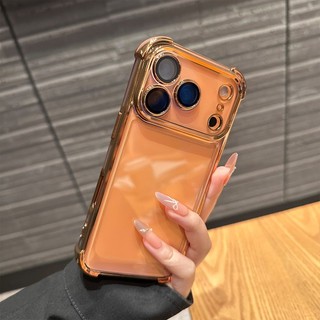 หรูหรา Electroplated โปร่งใสสําหรับ ไอโฟน 17 มือโปร สูงสุด 16 15 14 13 12 11 มือโปร สูงสุด 14 15บวก ปลอกพร้อมเลนส์แก้วป้องกันฟิล์มกันกระแทกฮาร์ดปกหลัง