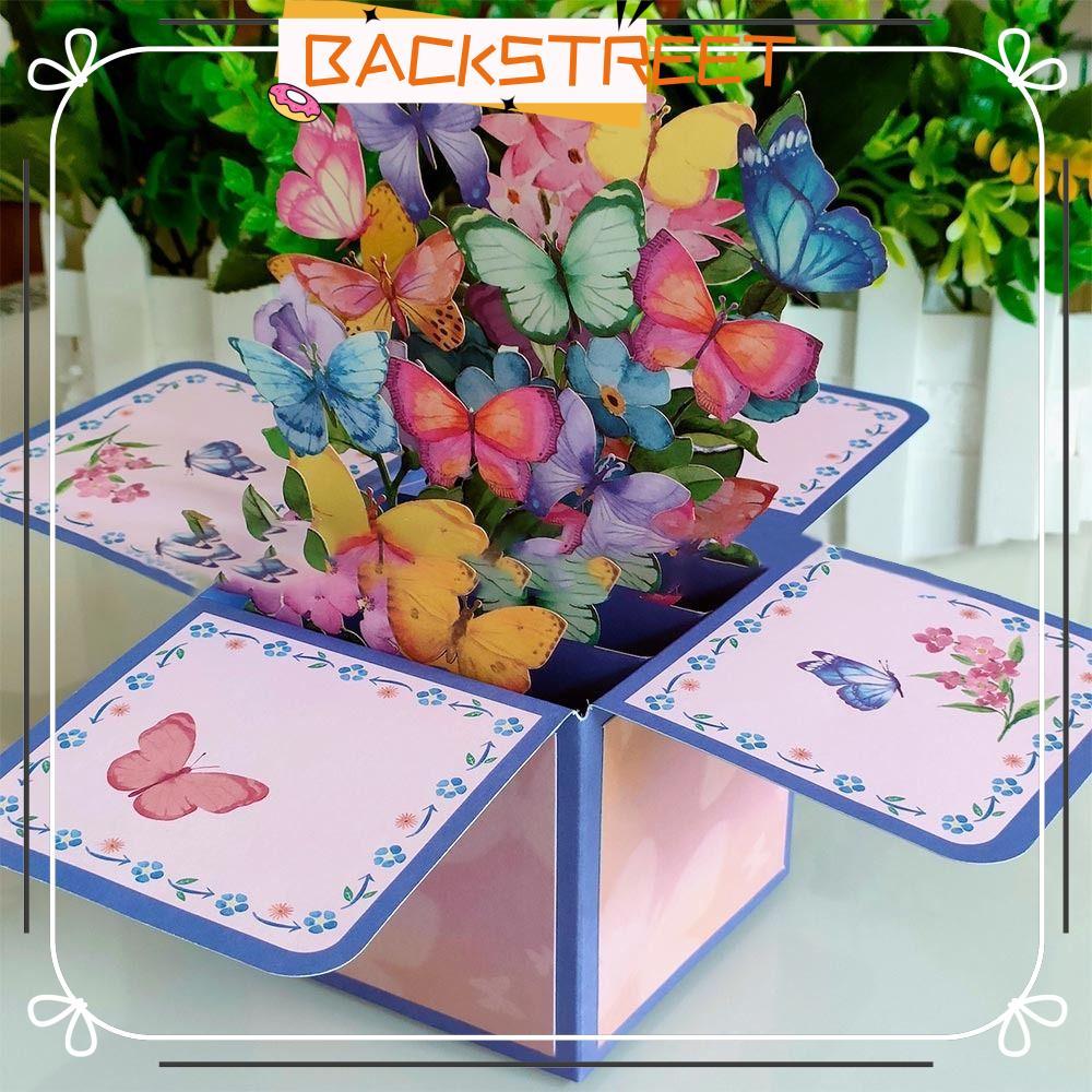 BACKSTREET Pops-up Bouquet Anniversary Mothers Day Wedding Greeting Card Rose/Lily/Sunflower/Tulip