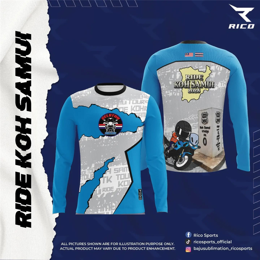 โพลีเอสเตอร์ Ride Koh Samui 2025 Moto Jersey - กิจกรรม - การออกแบบธีม