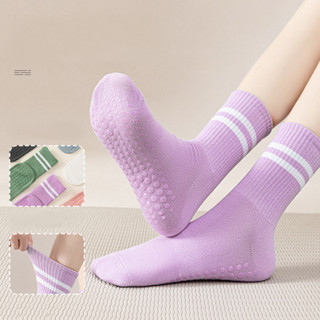 🏃‍♀️ถุงเท้ากีฬาใหม่ ถุงเท้าบัลเล่ต์ ผ้าฝ้ายแท้ กันลื่น อบอุ่…