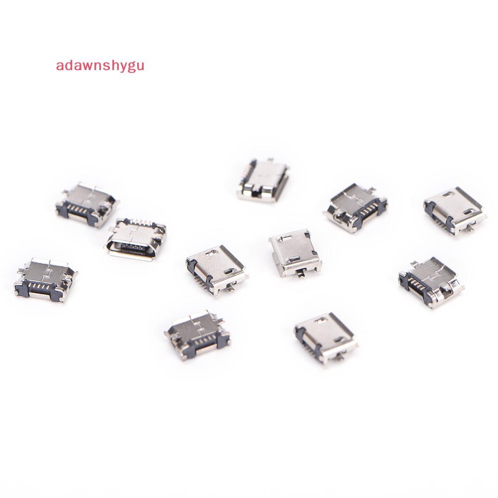 Adagu 10pcs Micro USB 5pin B ประเภทหญิงสําหรับ Connector 5 pin ชาร์จซ็อกเก็ต TH