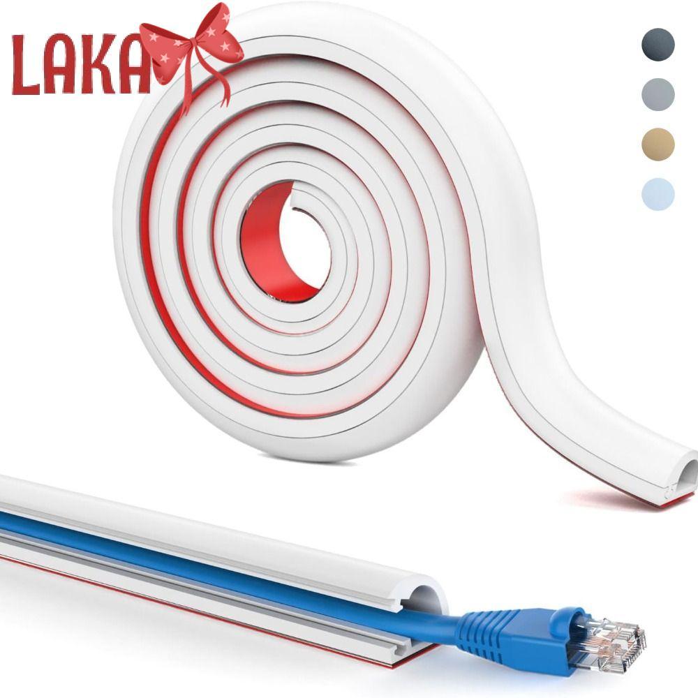 LAKA Wall Cord Hider, Raceway Wall Mount Wire Cover, Professional PVC ยืดหยุ่น Self-Adhesive Cable ค
