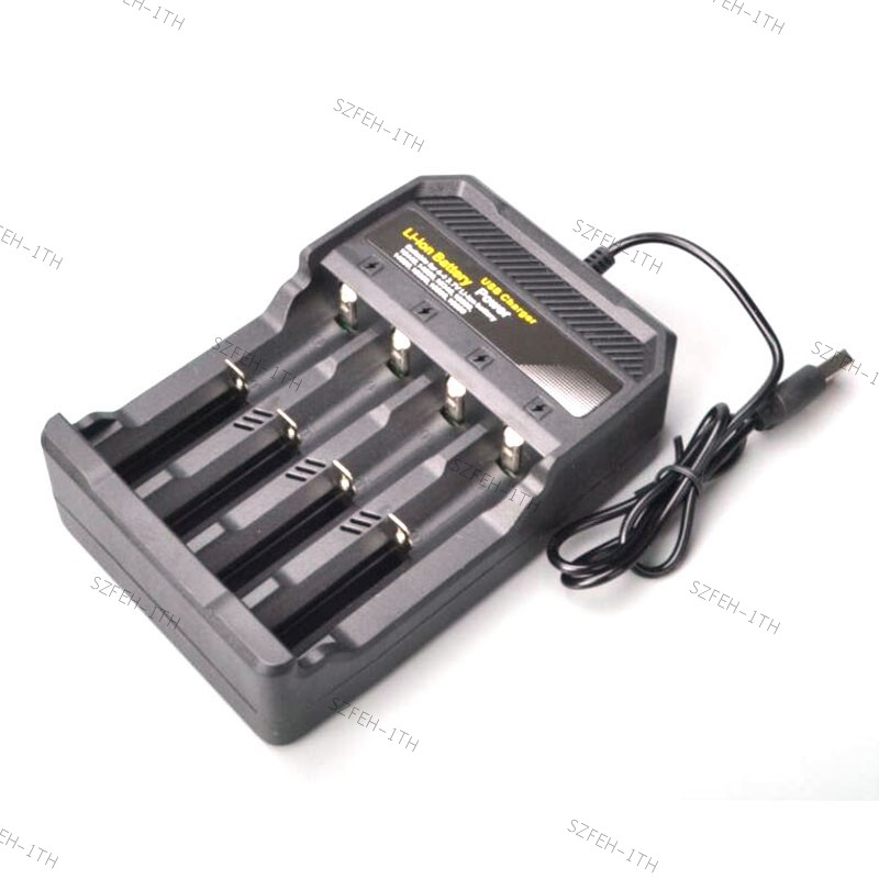 พอร์ต USB 14500 16340 18350 18650 แบตเตอรี่ Li-Ion 4 ช่องอะแดปเตอร์ชาร์จอิสระปลั๊กชาร์จลิเธียมไอออน 