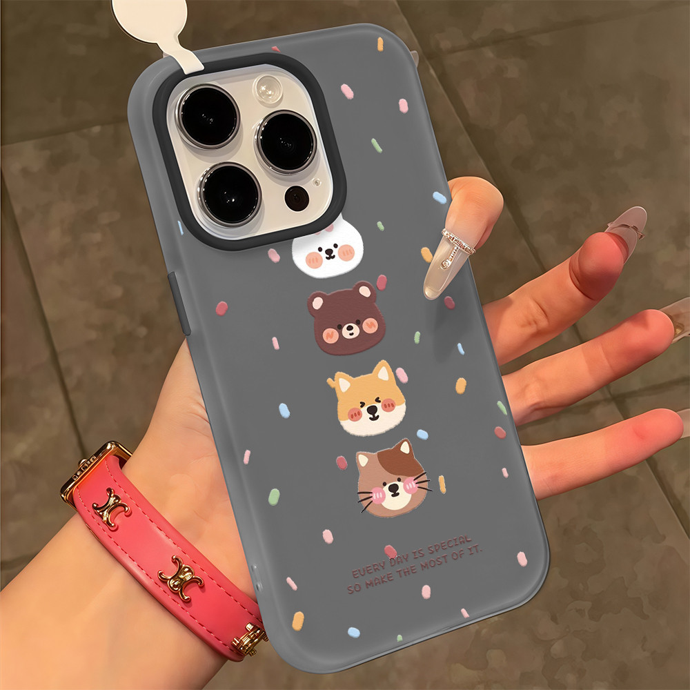 CODที่ไทย เคสมือถือรุ่น16 ตัวแอนิมอล ลายสนุก เคสด้านครอบสองชั้น For IPhone17 13 11 12 6/7/8PLUS X XS XR 14 15 16Pro MAX