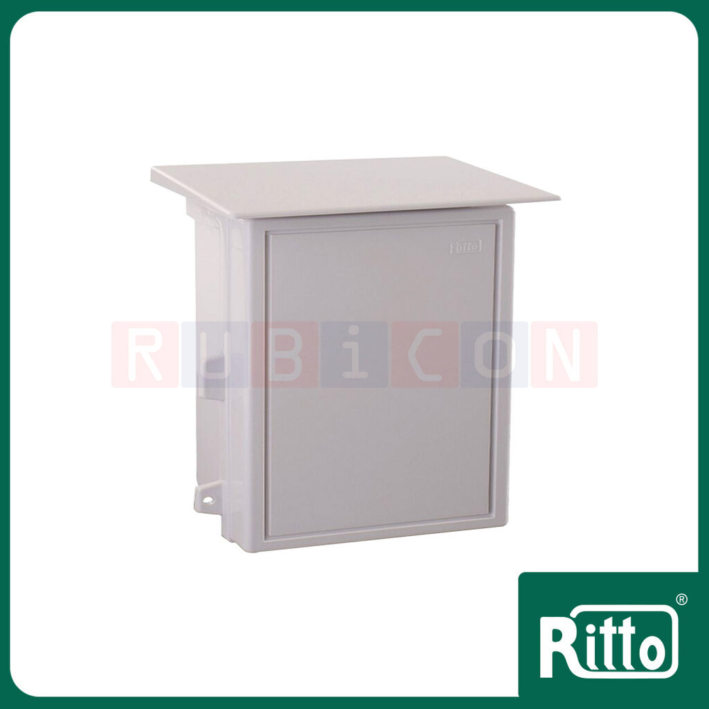 "RITTO" EUR 3 กล่องพลาสติกกันฝุ่นกันฝน (มีหลังคา) พร้อมแผ่นในสำหรับยึดอุปกรณ์ แบบฝาทึบ (พลาสติก ABS)