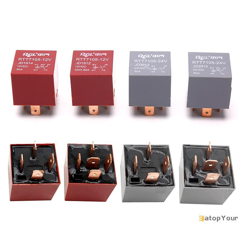 EatopYour] รีเลย์สําหรับงานหนักกันน้ํา 4/5Pin 24V 12V 80A ไฟหน้ารถยนต์รีเลย์ใหม่