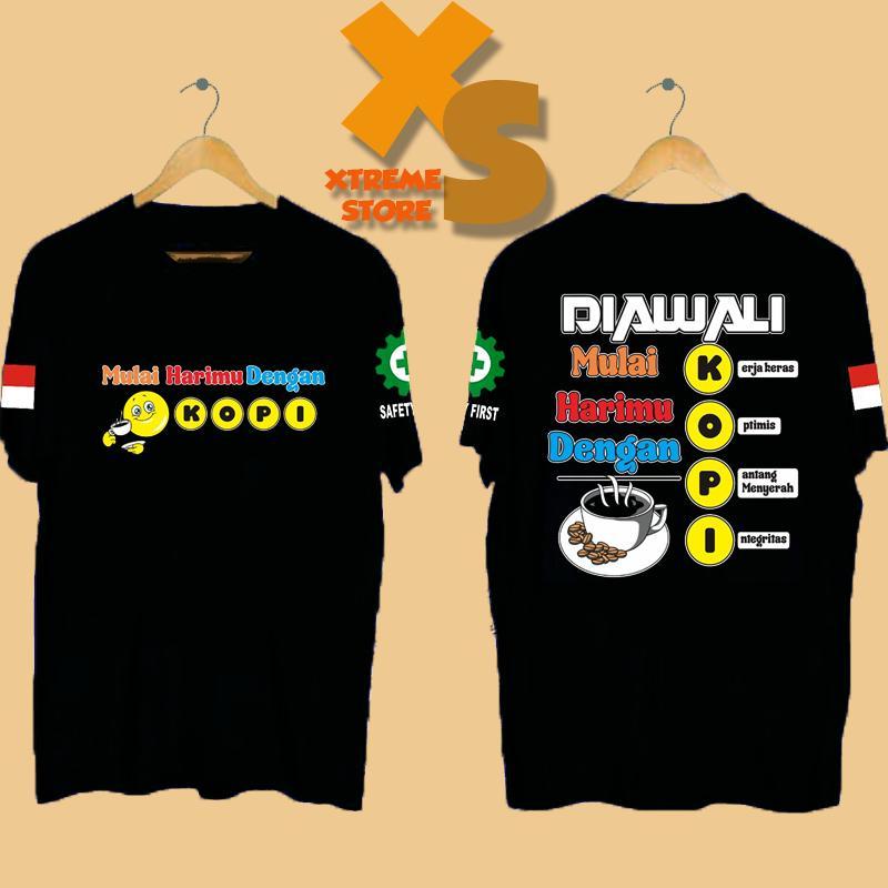 // เสื้อยืด DISTRO ของผู้ชายเริ่มวันด้วยกาแฟ // XTREME-STORE