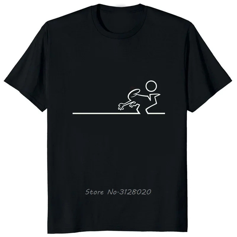 [COD] เกาหลีสไตล์ La Linea Osvaldo Cavandoli ทีวีเสื้อยืดชายลาย Four Seasons Unisex ผ้าฝ้ายแขนสั้นเส