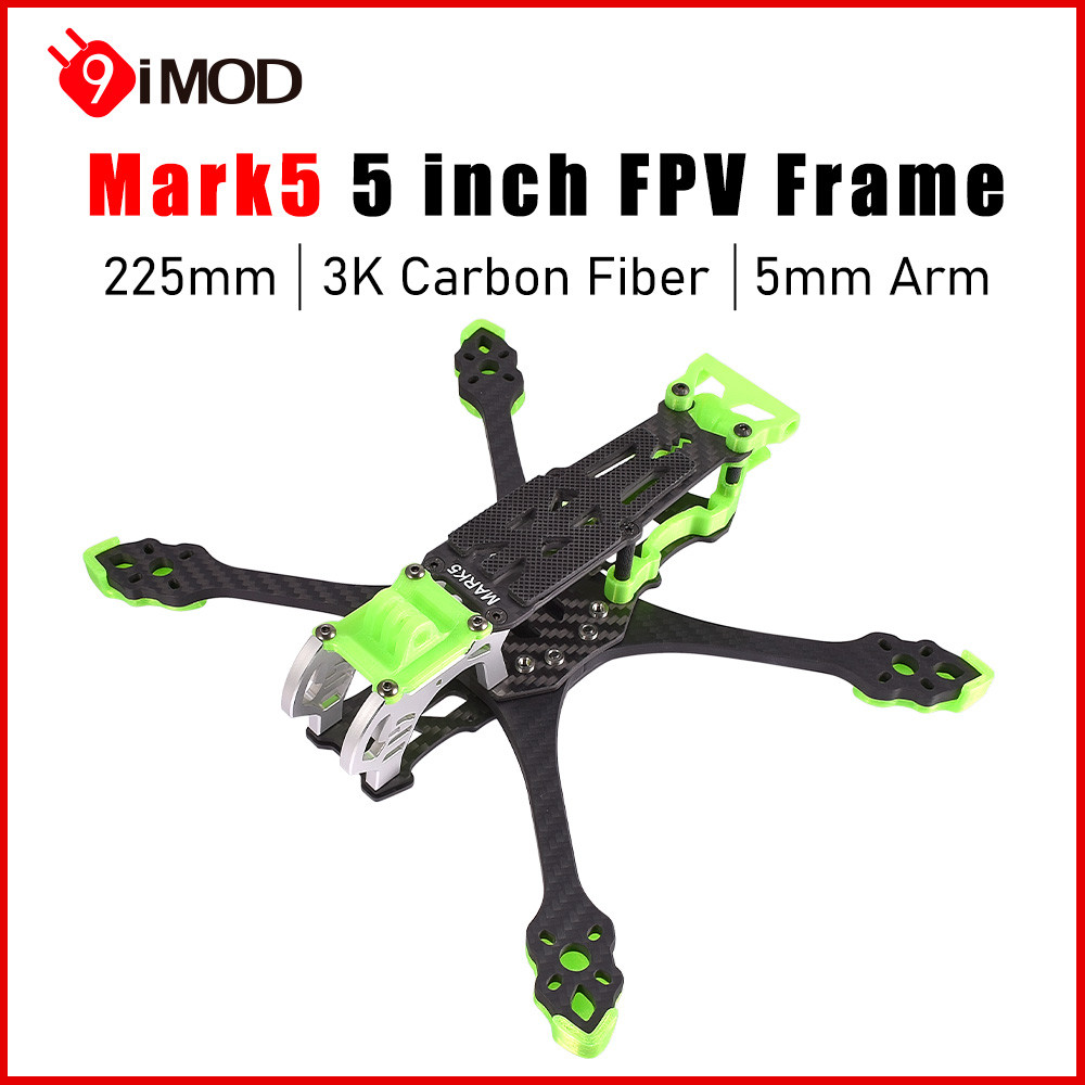 9IMOD Mark5 5 นิ้ว FPV กรอบ 225 มม.กรอบ FPV 3-6S 3K คาร์บอนไฟเบอร์ 5 มม.พิมพ์สําหรับ RF/KISS/F3/F4/F
