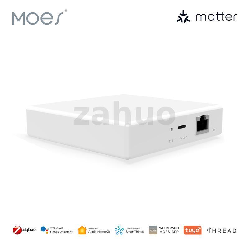 Moes Matter สมาร์ท Zigbee Home Bridge Matter Gateway สนับสนุนควบคุมเสียงผ่าน Alexa Google Siri Homekit Smartthings