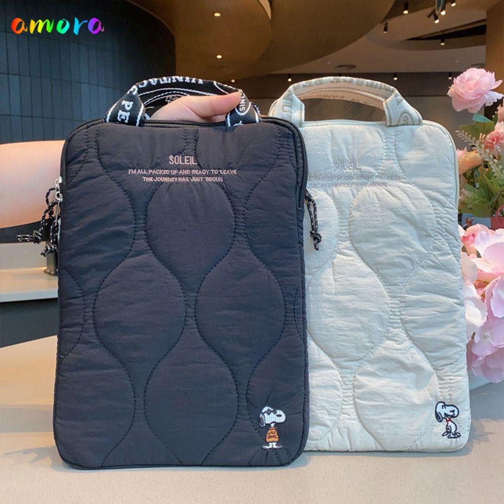 AMORA Snoopy กระเป๋าแท็บเล็ต, 11-13 นิ้วกระเป๋าแท็บเล็ตกระเป๋าถือ,การ์ตูนเย็บปักถักร้อยกันกระแทกกระเป๋าฝาครอบ