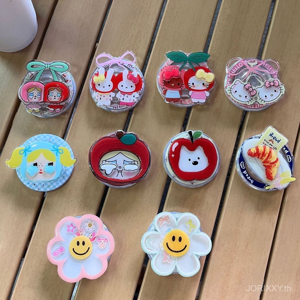 น้องสาวน่ารัก Hello Kitty Crying Baby โทรศัพท์มือถือสามมิติวงเล็บแม่เหล็กเหมาะสําหรับ magsafe แหวนหัวเข็มขัดเดสก์ท็อปดูดซับ