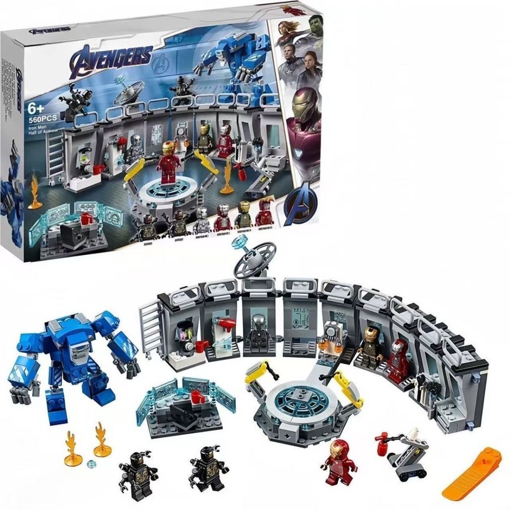 เข้ากันได้กับ LEGO Building Blocks ประกอบ Boys Avengers Display Room Steel Mecha LEGO League Boys 76