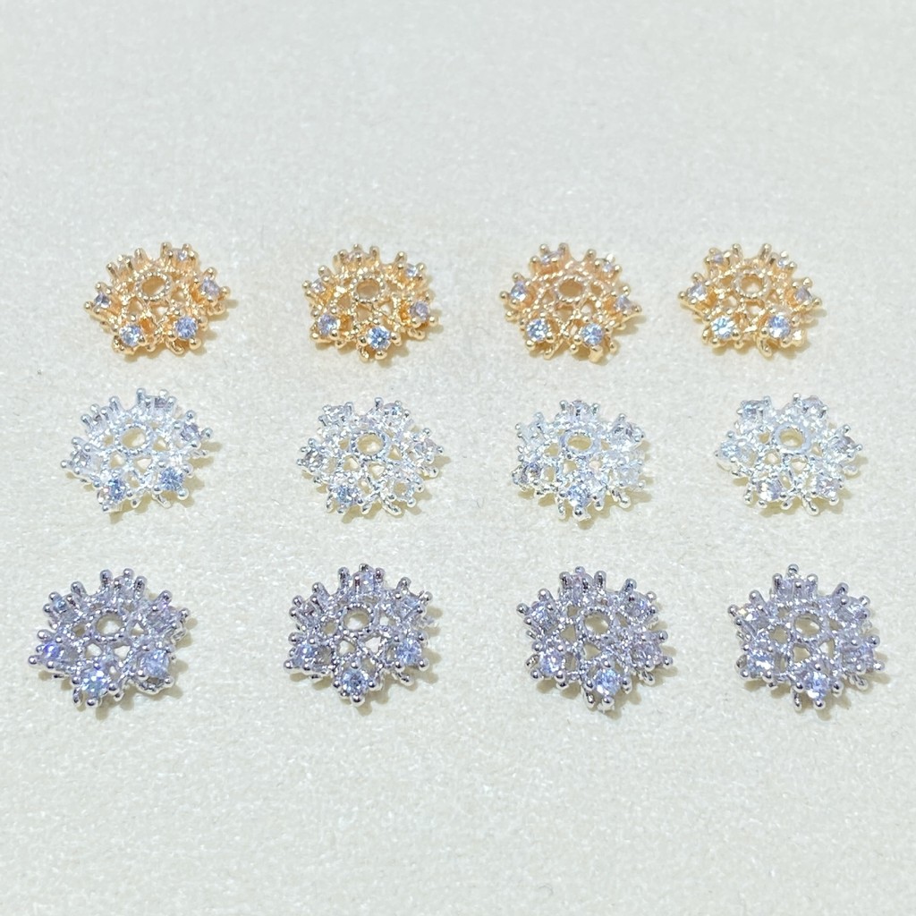 อุปกรณ์เสริมทองคำขาว 14K ขนาด 9.7 มม. สำหรับตัวรองห่วงโซ่ DIY