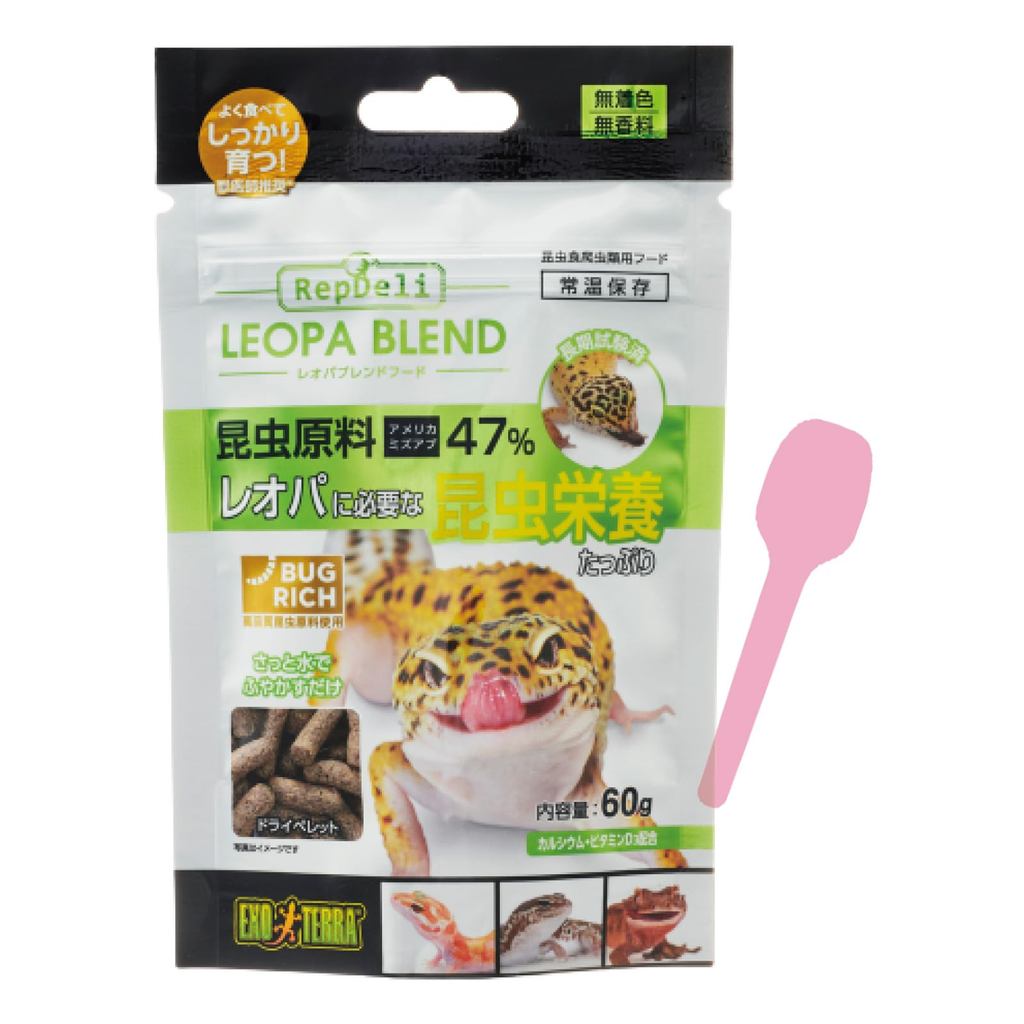 "Set" Jex LeoPablend Food Lizard Gecko Reptile Feed 60g and Feeding Spoon