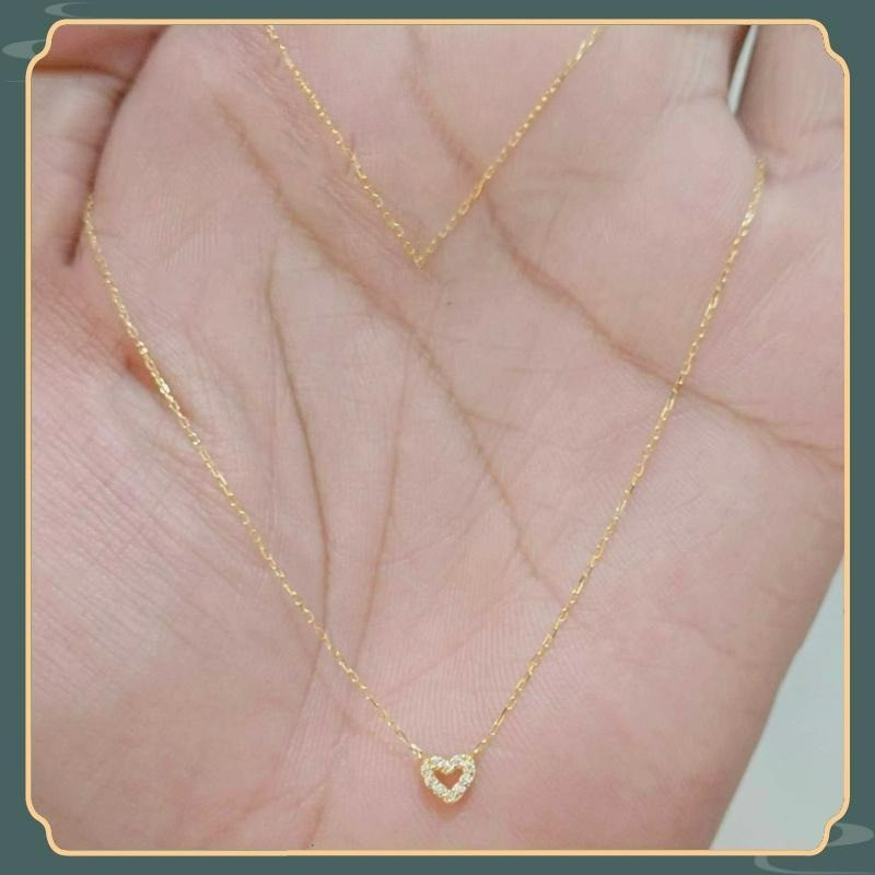 COD Original 18k Saudi gold pawnable Nasasangla 99.99% สร้อยคอหัวใจเพทายสําหรับของขวัญผู้หญิง