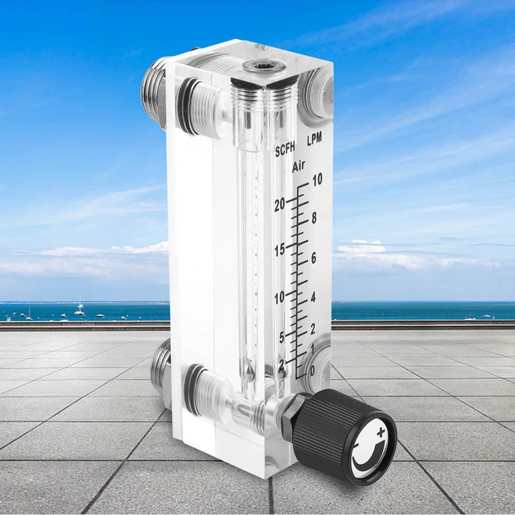 Enjoyout-TH Camerina LZM6T อะคริลิค PMMA แผงปรับประเภทแก๊ส Flowmeter 1-10LPM 1/4 M18x1.5